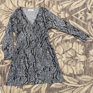 Snake print dress worn once!! Wrap dress
